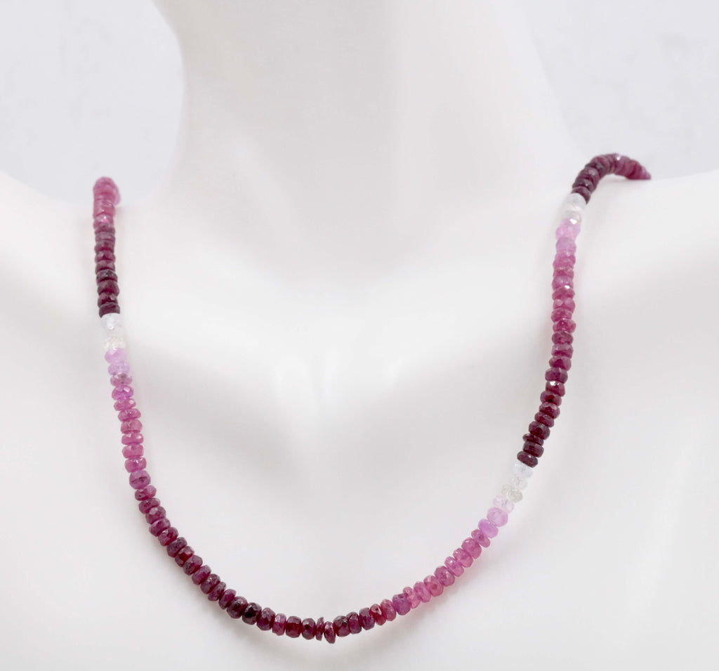 Shaded Ruby Necklace Ruby Necklace Red Necklace Shaded Necklace Indian Necklace Sarafa Beaded Necklace Gemstone Necklace SKU: 108743-Ruby Necklace-Planet Gemstones