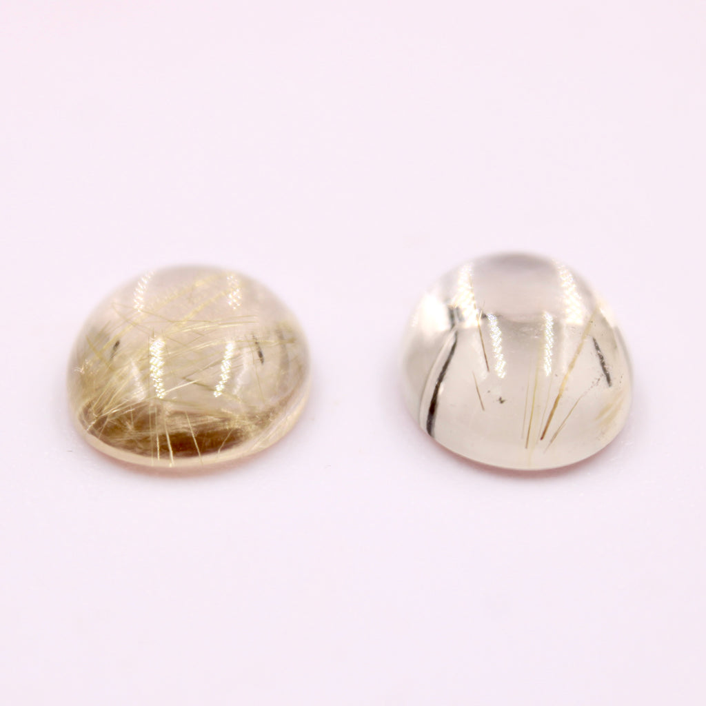 Rutilated Quartz 12x16mm Oval Cabochon 7.5cts-Rutilated Quartz-Planet Gemstones