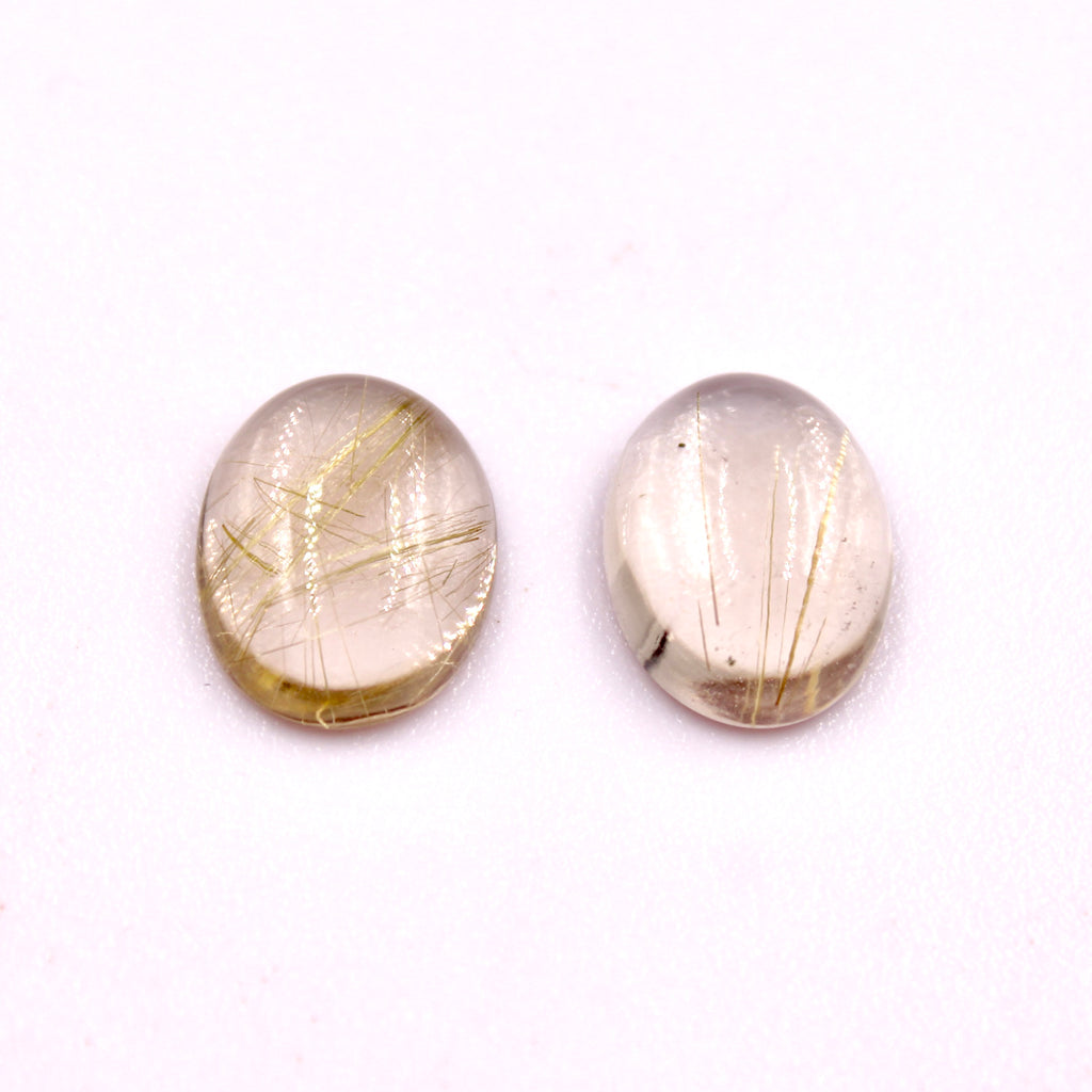 Rutilated Quartz 12x16mm Oval Cabochon 7.5cts-Rutilated Quartz-Planet Gemstones