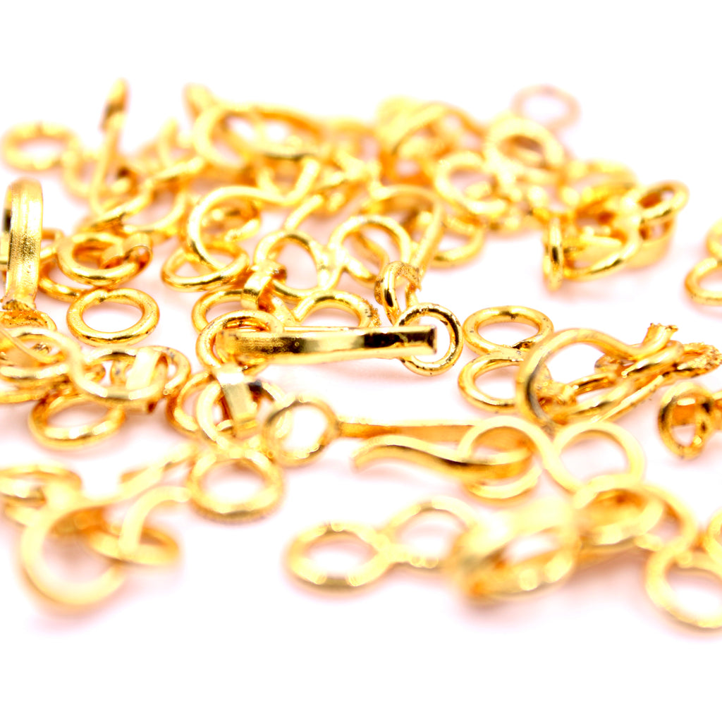 Shepherd Hook Clasp 18KY Plated-Jewelry Findings-Planet Gemstones