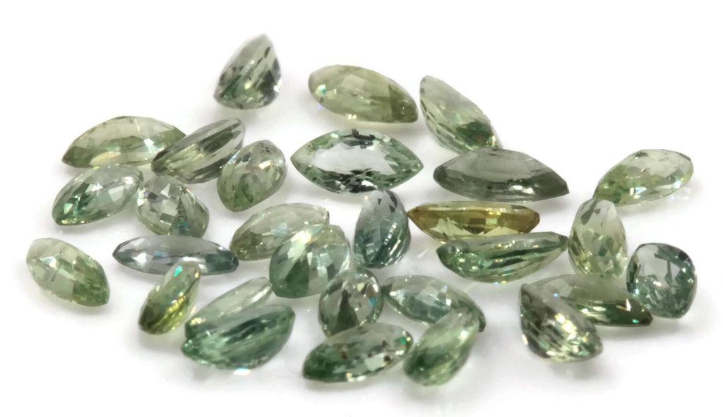 Natural Green Sapphire Melee 5 Pcs Sapphire Melee Marquise Melee Green Melee Sapphire Marquise Loose Stone Sapphire Green Corundum SKU: 111049-Sapphire-Planet Gemstones