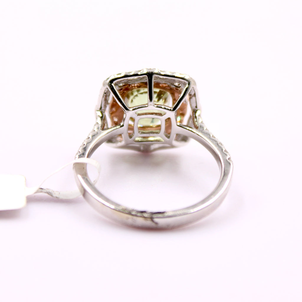 GIA Certified 3.73ct Alexandrite and Diamond with 14k Multi Gold Women's Ring-Rings-Planet Gemstones