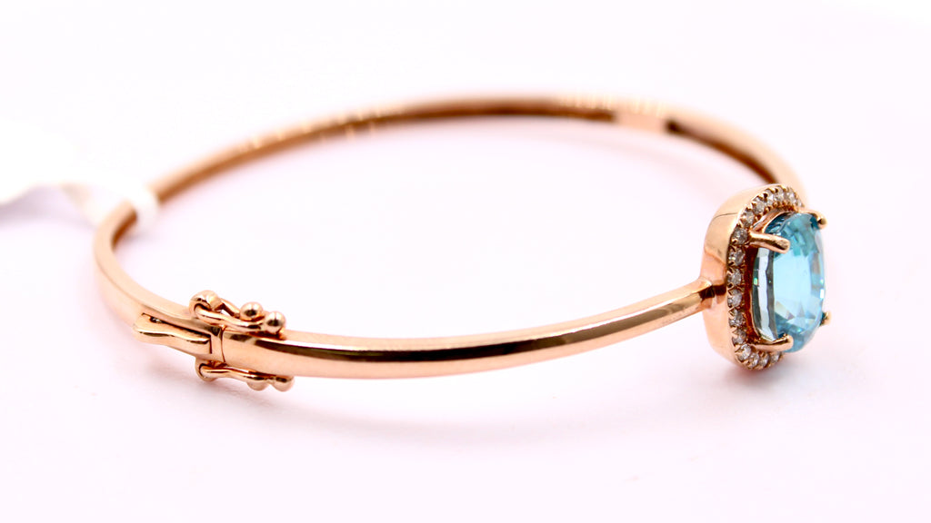 Zircon and Diamond Bracelet with 14k Rose gold-Bracelets-Planet Gemstones