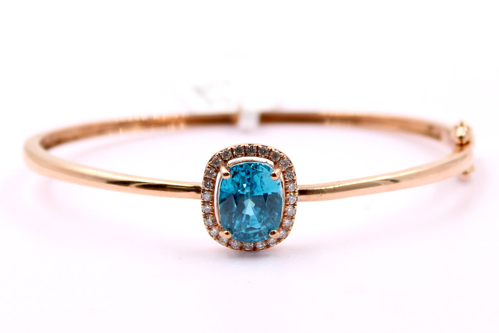 Zircon and Diamond Bracelet with 14k Rose gold-Bracelets-Planet Gemstones