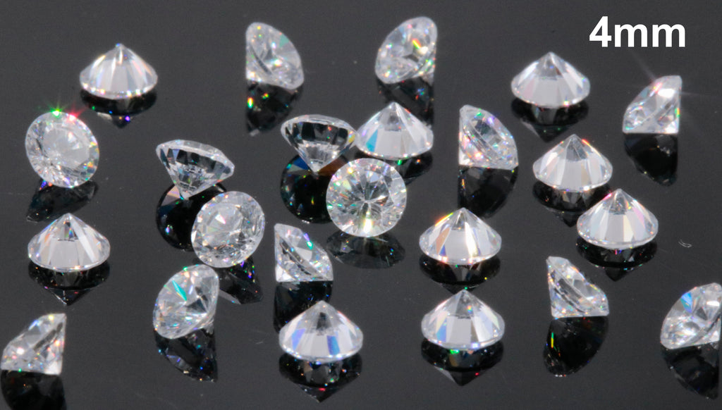 White Cubic Zirconia 2-4mm-Cubic Zirconia-Planet Gemstones
