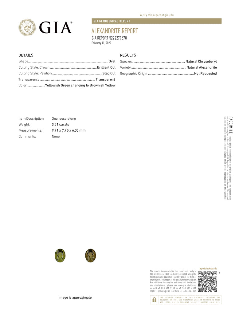 GIA Certified Natural Alexandrite 3.5cts 9x7mm-Alexandrite-Planet Gemstones