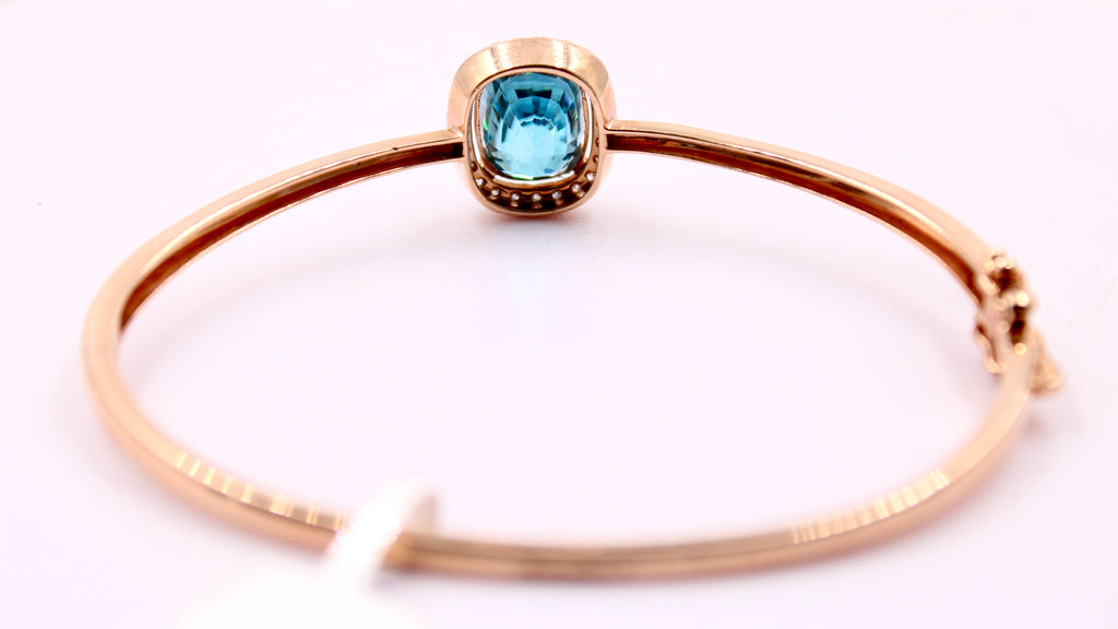 Zircon and Diamond Bracelet with 14k Rose gold-Bracelets-Planet Gemstones