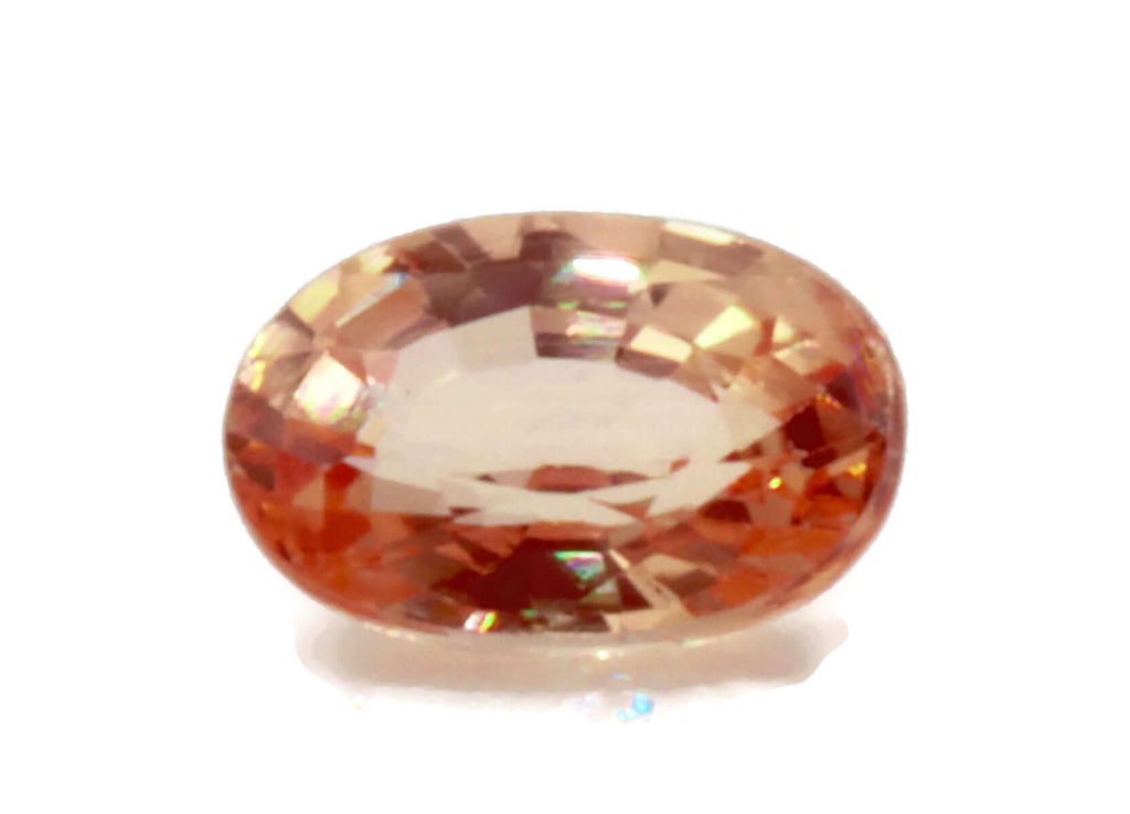 Orange Sapphire Gemstone Loose Sapphire Orange Corundum Orange Gemstone 6x4mm .64ct Faceted Gemstone Faceted Oval Sapphire SKU: 110530-Orange Sapphire-Planet Gemstones