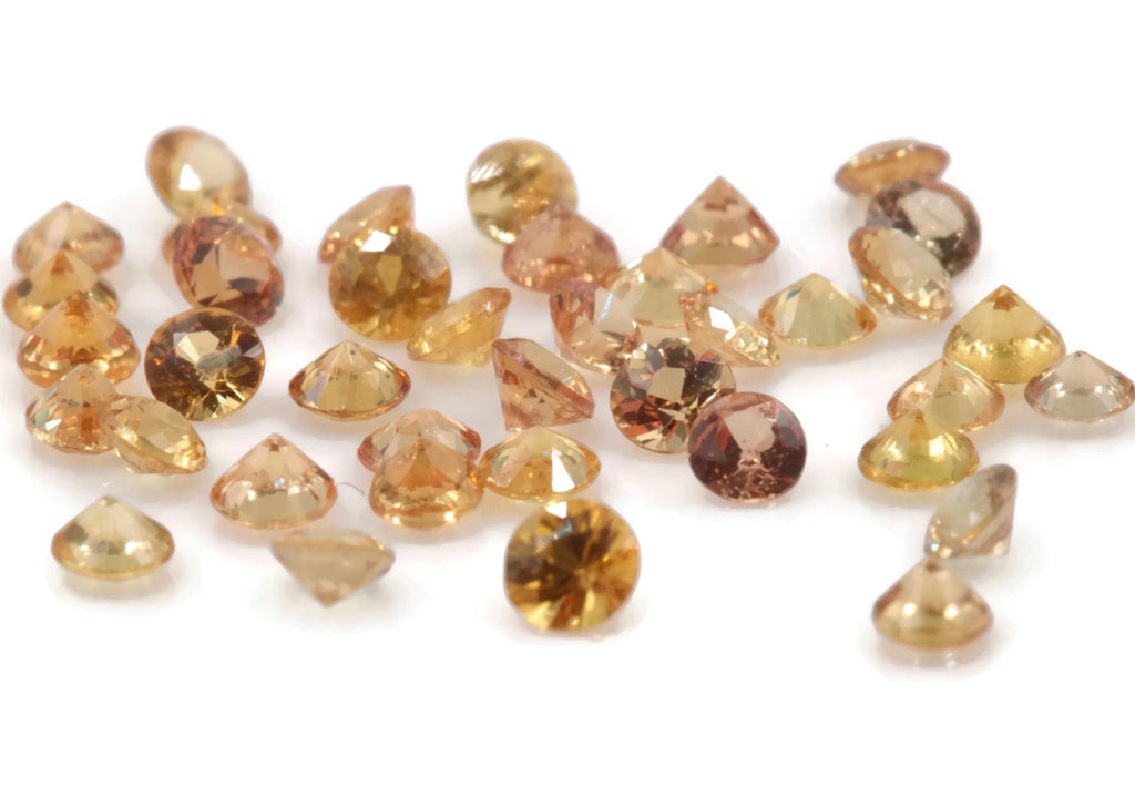 Orange Sapphire Round 2mm-Orange Sapphire-Planet Gemstones