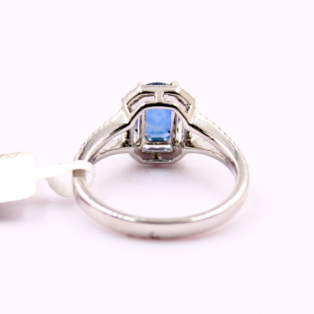 Sapphire with Diamond Ring-Rings-Planet Gemstones