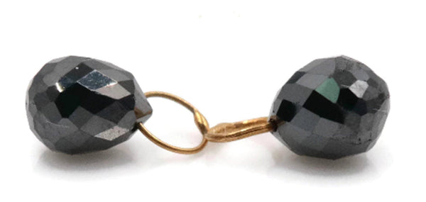 Natural Black Diamond Briolette 18KT YG 5X3MM 1.30Ct