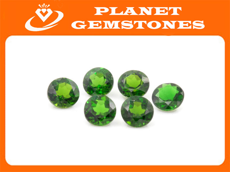 Natural Chrome Diopside 5mm (Lot of 4)-Chrome Diopside-Planet Gemstones