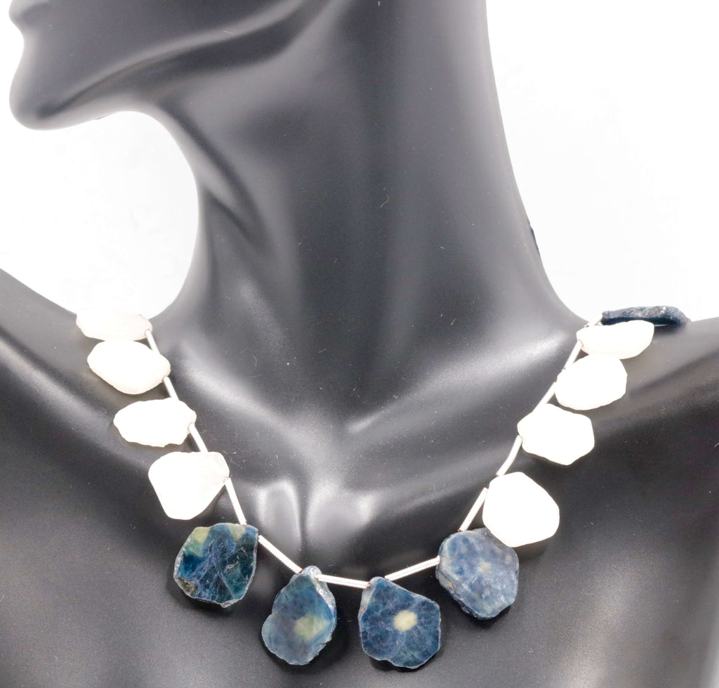 Natural Sapphire Beads Sapphire Natural Sapphire Blue Sapphire Colorless Sapphire Beads September birthstone diy jewelry supplies 14mm, 4-8 Inches SKU108300-Sapphire-Planet Gemstones