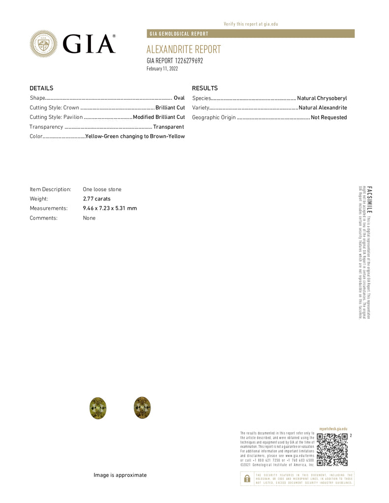 GIA Certified Natural Alexandrite Oval 9x7 2.77ct-Alexandrite-Planet Gemstones