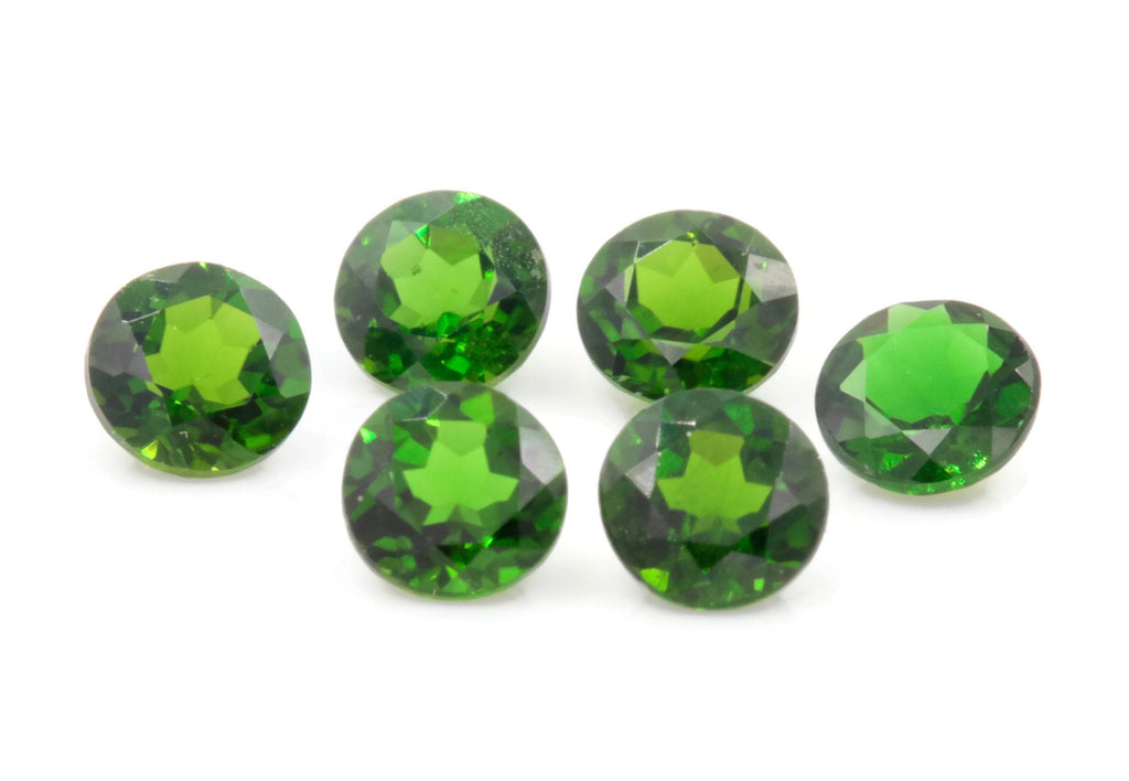 Natural Chrome Diopside 5mm (Lot of 4)-Chrome Diopside-Planet Gemstones