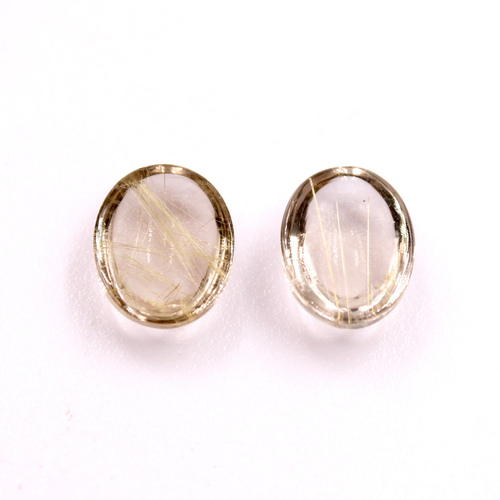 Rutilated Quartz 12x16mm Oval Cabochon 7.5cts-Rutilated Quartz-Planet Gemstones
