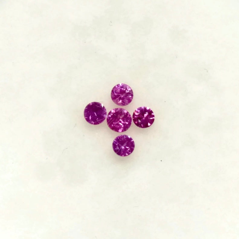Pink Sapphire Lot 5 RD 2mm-Pink Sapphire-Planet Gemstones