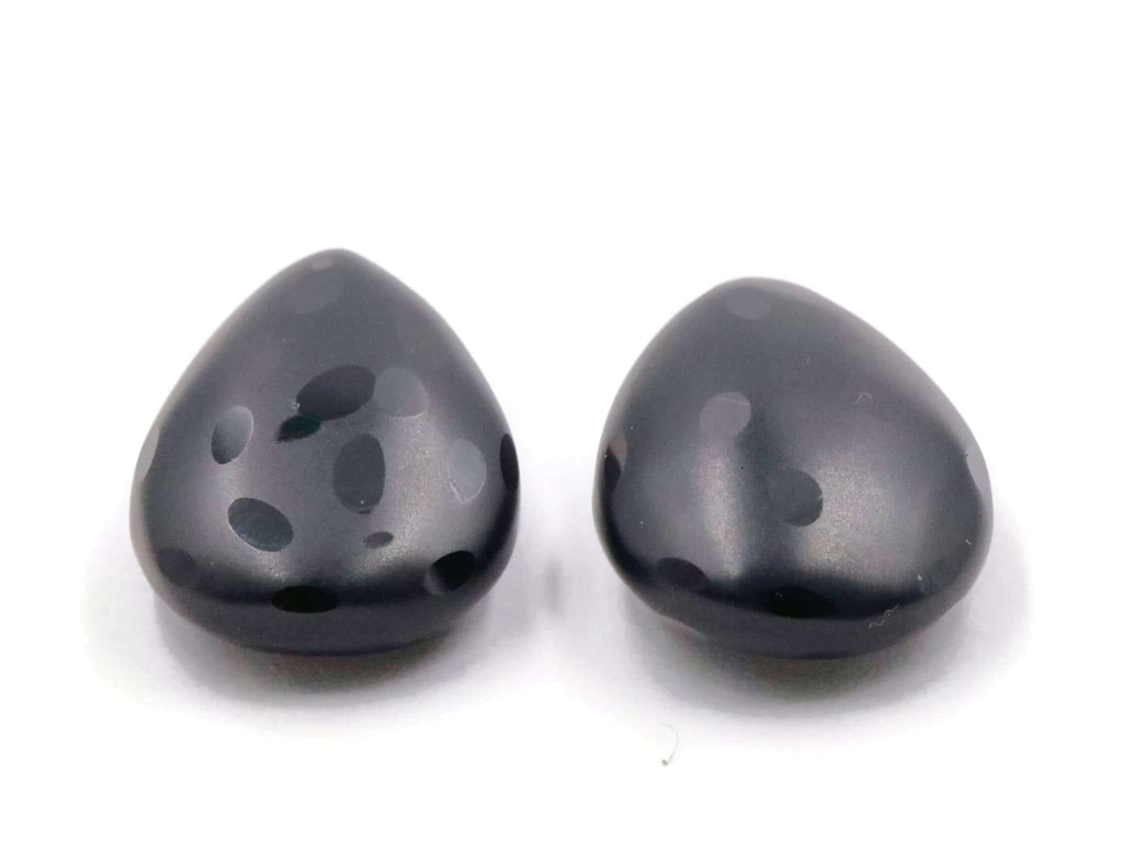Black Spinel Pear Pair-Spinel Beads-Planet Gemstones