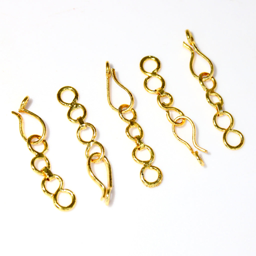 Shepherd Hook Clasp 18KY Plated-Jewelry Findings-Planet Gemstones
