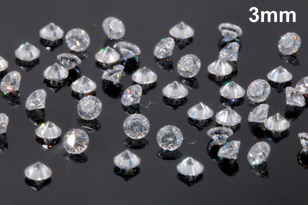 White Cubic Zirconia 2-4mm-Cubic Zirconia-Planet Gemstones