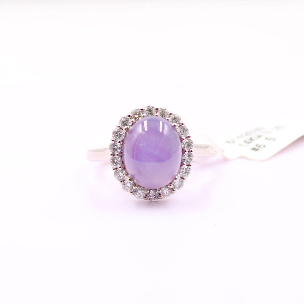 Star Sapphire with Diamond Ring-Rings-Planet Gemstones