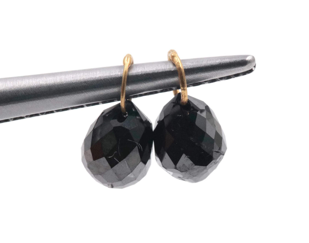 Natural Black Diamond Briolette 18KT YG 5X3MM 1.30Ct-Diamond Beads-Planet Gemstones
