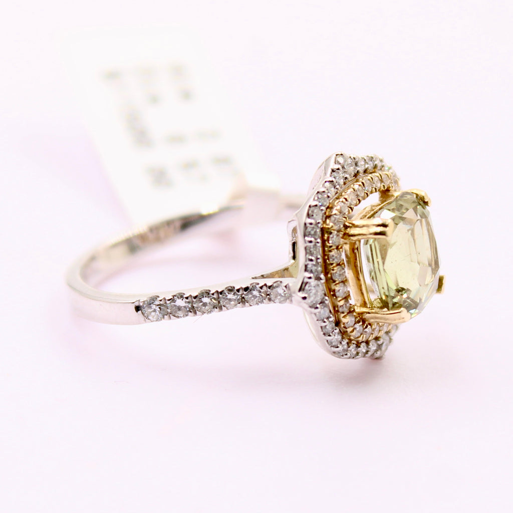 GIA Certified Natural 3.14ct Alexandrite and Diamond 14k Multi Gold Women's Ring-Rings-Planet Gemstones