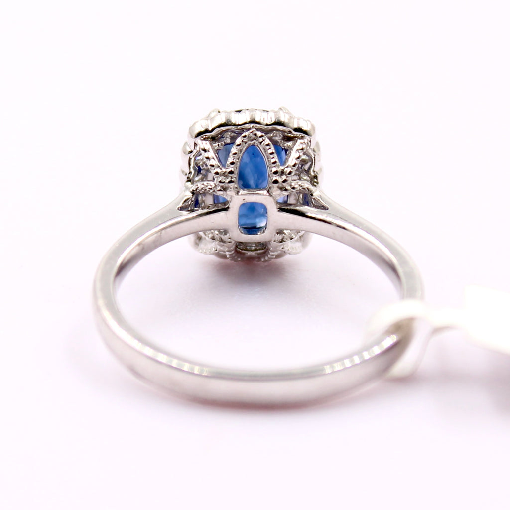 Sapphire with Diamond Ring-Rings-Planet Gemstones