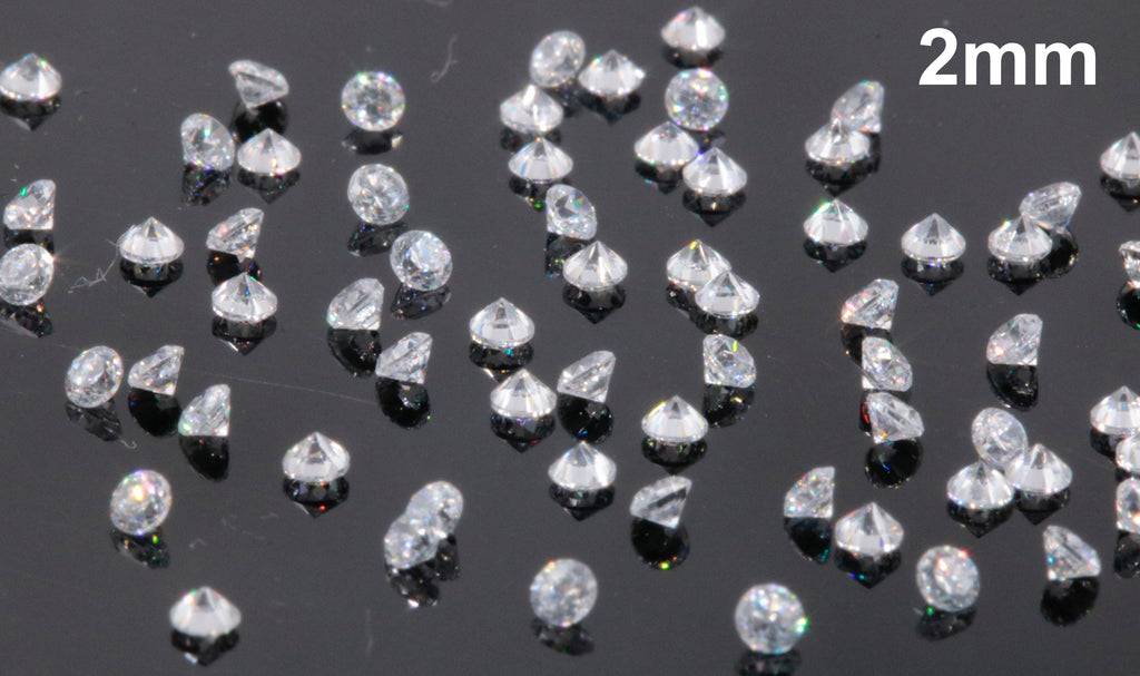 White Cubic Zirconia 2-4mm-Cubic Zirconia-Planet Gemstones