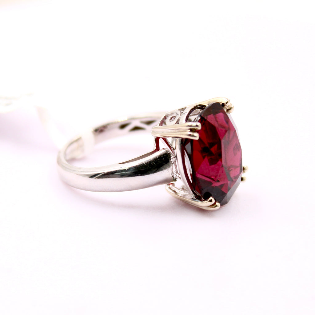 Garnet Ring with 14k White gold-Garnet-Planet Gemstones