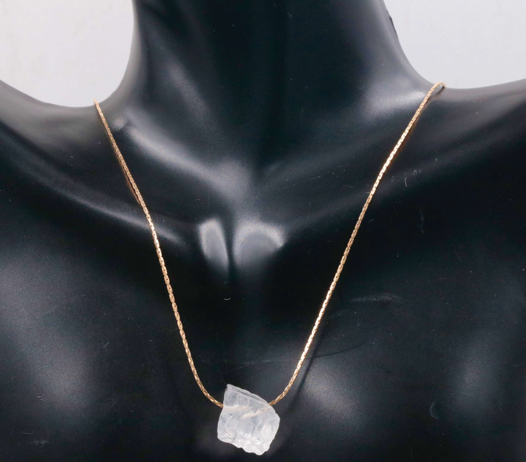 Raw Crystal Necklace Rough Stone Necklace SKU: 6142183-Jewelry-Planet Gemstones