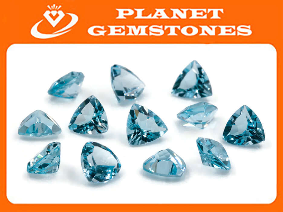 Topaz Trillion 9mm-Blue Topaz-Planet Gemstones