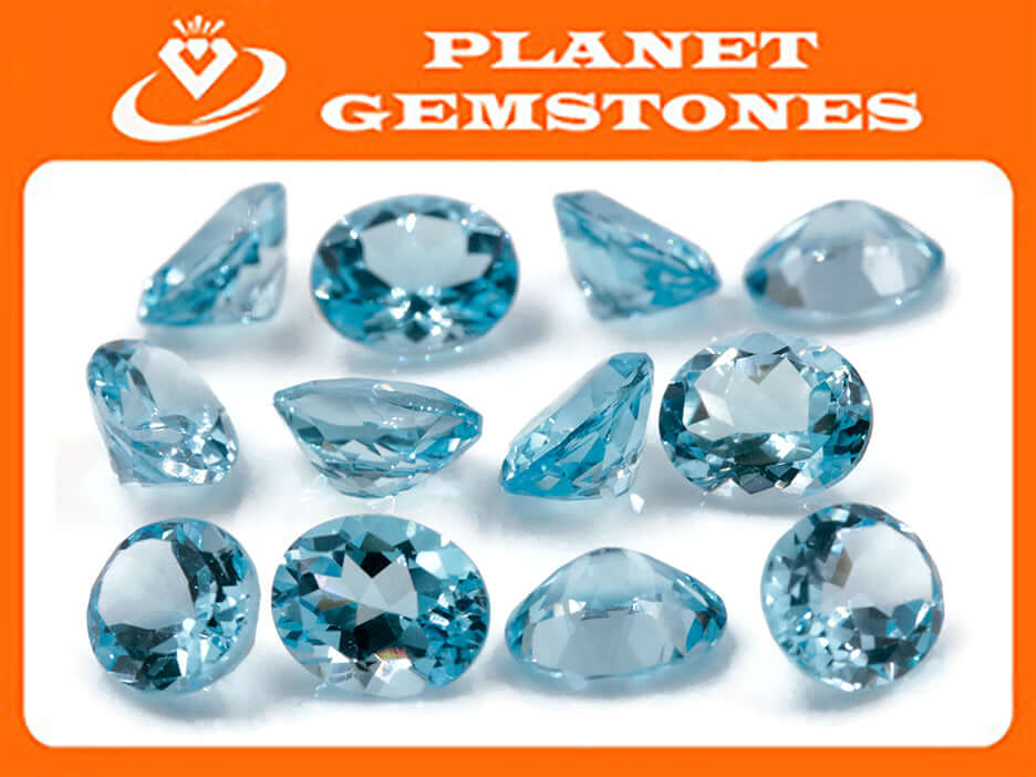 Topaz Oval 11x9mm-Blue Topaz-Planet Gemstones