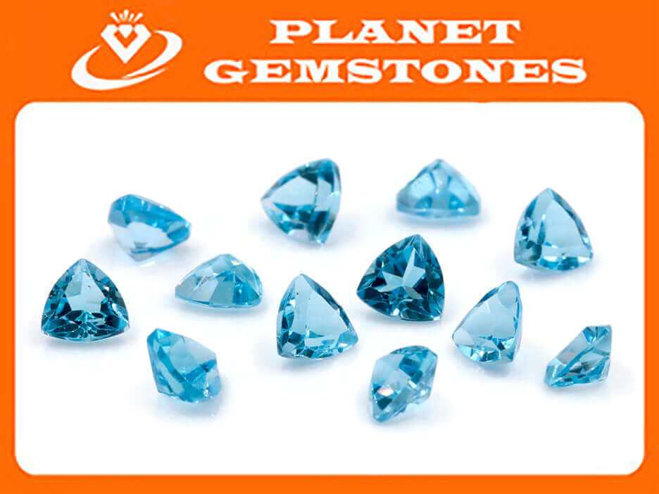 Topaz Trillion 6mm-Blue Topaz-Planet Gemstones