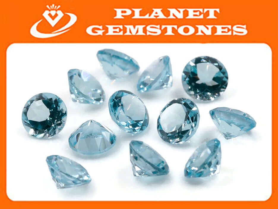 Topaz Round 7mm-Blue Topaz-Planet Gemstones