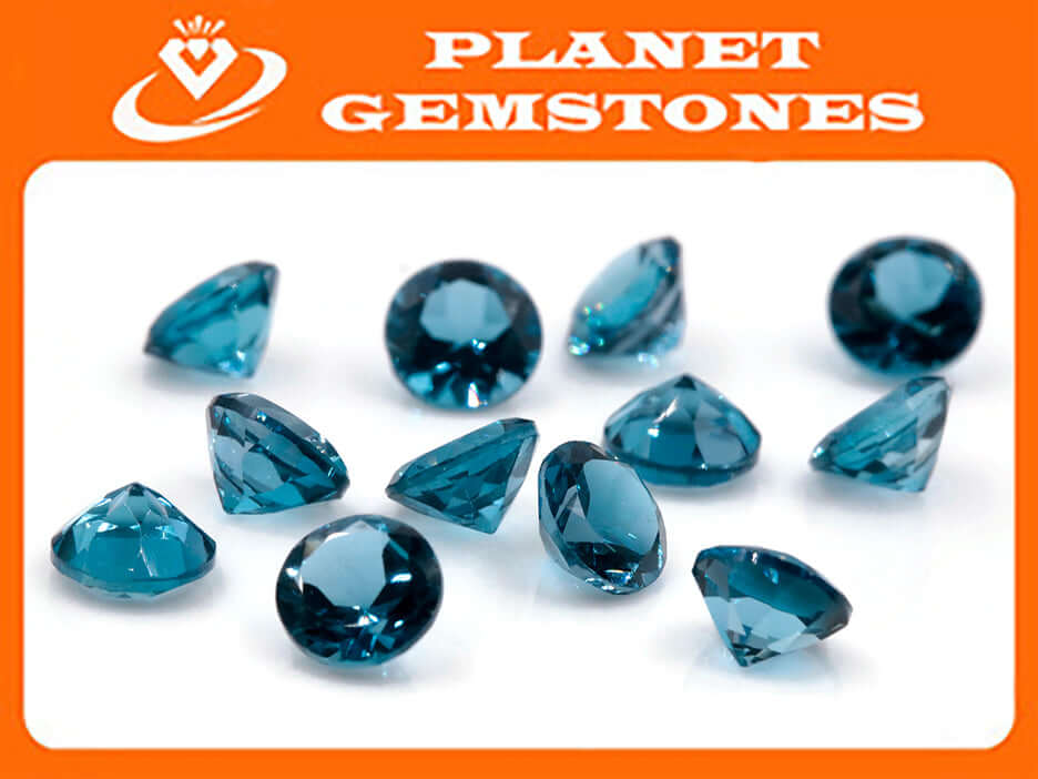 Topaz Round 6mm-Blue Topaz-Planet Gemstones