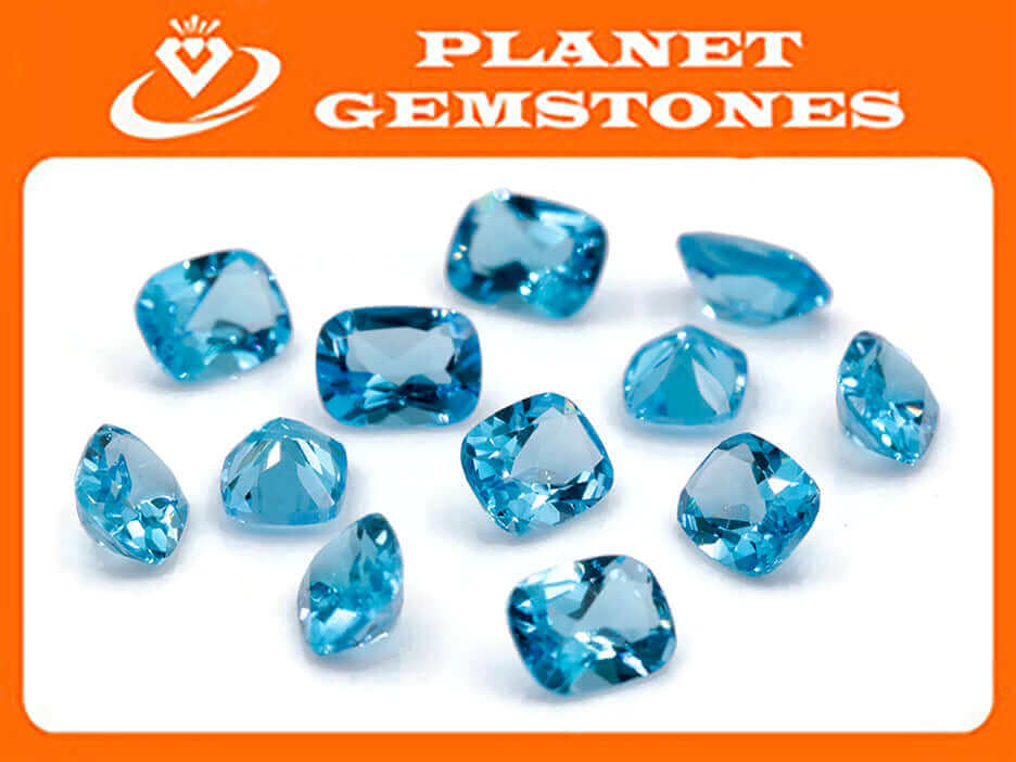 Topaz Cushion 8x6mm-Blue Topaz-Planet Gemstones