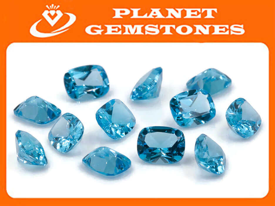 Topaz Cushion 10x8mm-Blue Topaz-Planet Gemstones