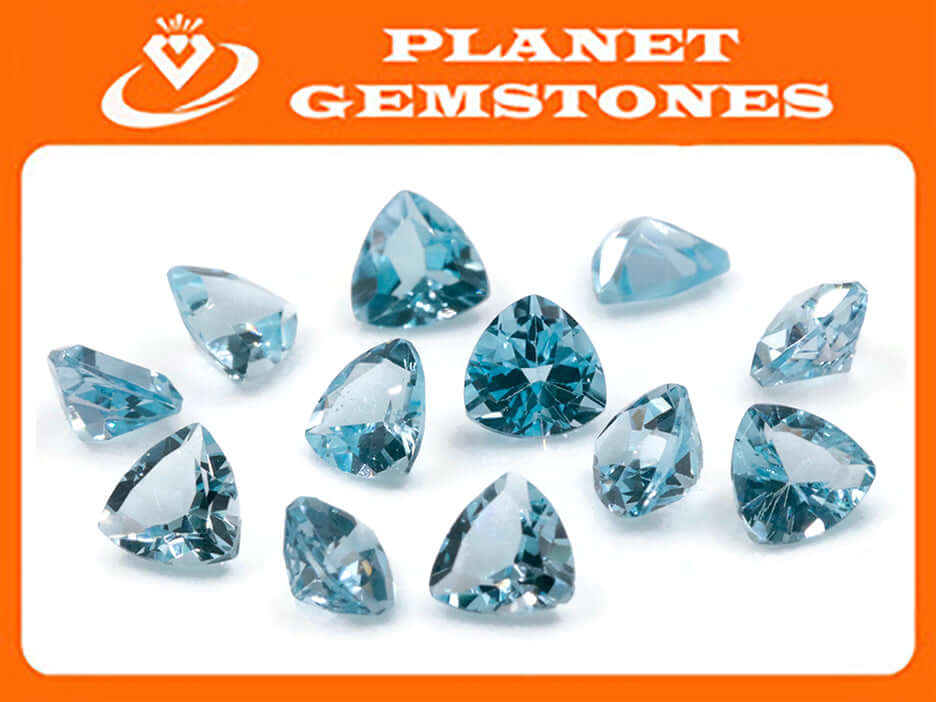 Topaz Trillion 7mm-Blue Topaz-Planet Gemstones