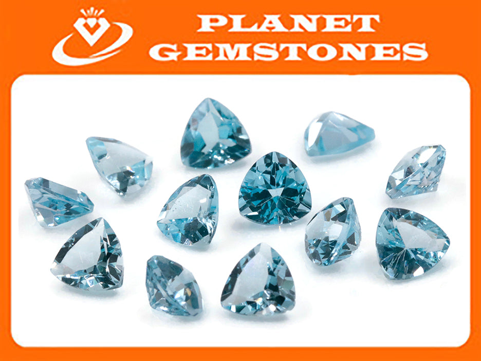 Natural Blue Topaz Gemstone Genuine Blue Topaz Faceted November Birthstone Blue Topaz Sky Blue Topaz Trillion 7mm 1.33cts SKU:114508-Blue Topaz-Planet Gemstones