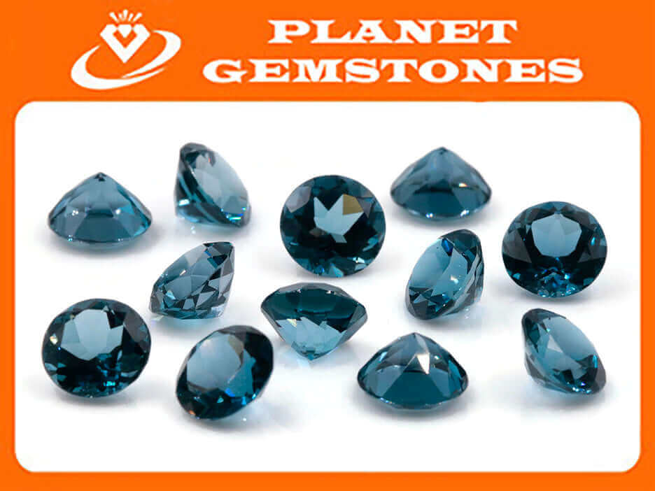 Topaz Round 9mm-Blue Topaz-Planet Gemstones