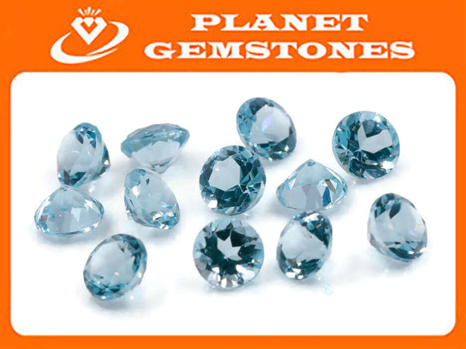 Natural Blue Topaz Gemstone Genuine Blue Topaz Faceted November Birthstone Blue Topaz Sky Blue Topaz Round 5.00 mm 1.31ct sku 114601-Blue Topaz-Planet Gemstones