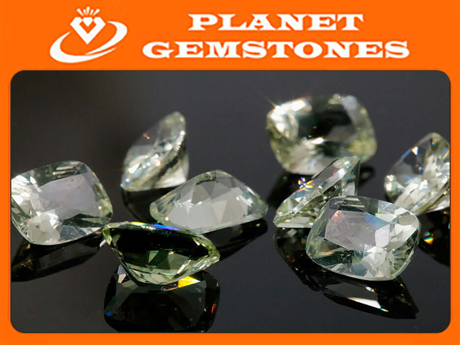 Green Beryl Cushion 9x7mm-Planet Gemstones
