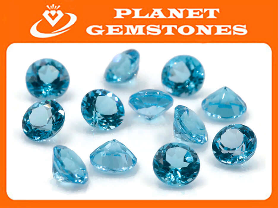 Topaz Round 7mm-Blue Topaz-Planet Gemstones