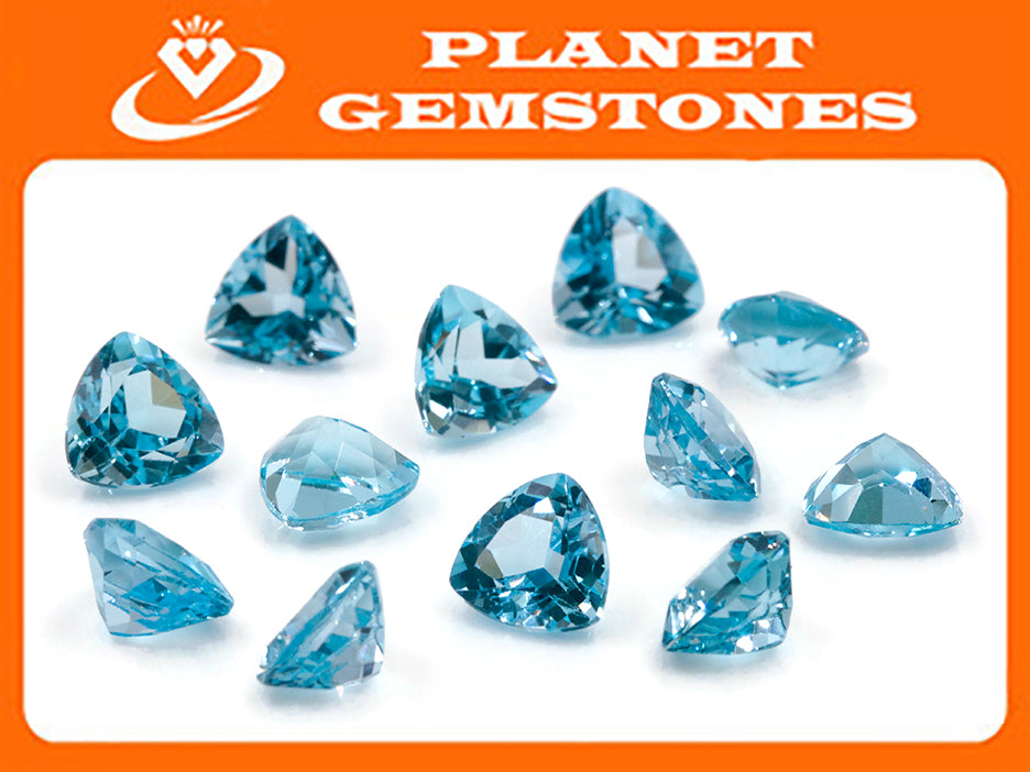 Natural Blue Topaz Gemstone Genuine Blue Topaz Faceted November Birthstone Blue Topaz Sky Blue Topaz Trillion 10mm 4.23cts SKU:114507-Blue Topaz-Planet Gemstones