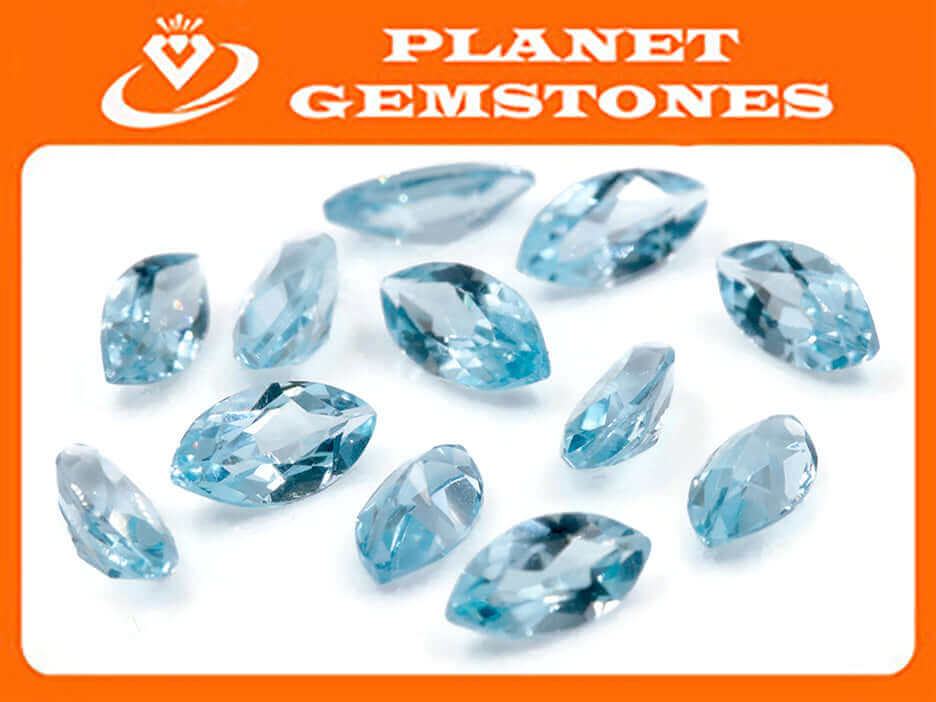Natural Blue Topaz Gemstone Genuine Blue Topaz Faceted November Birthstone Blue Topaz Sky Blue Topaz Marquise 8x6mm 1.30ct SKU:114611-Blue Topaz-Planet Gemstones