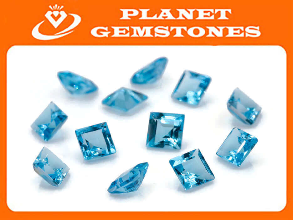 Topaz Square 5mm-Blue Topaz-Planet Gemstones