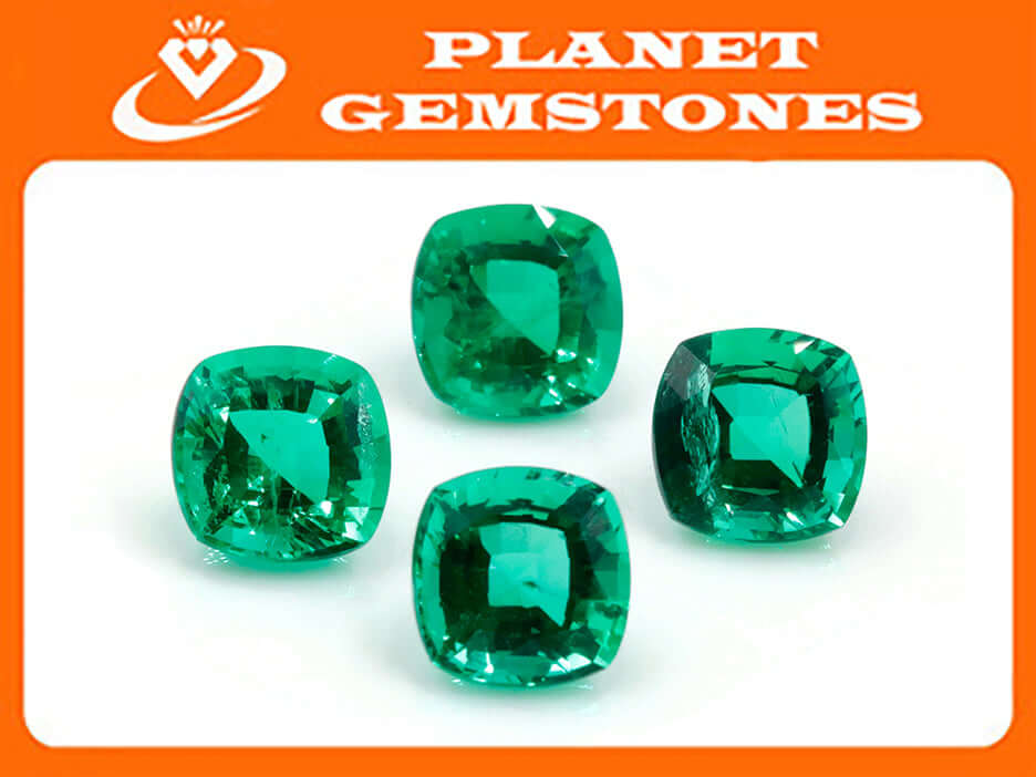 Natural Emerald Colombian Emerald May Birthstone Genuine Emerald Emerald Gemstone Emerald Green Emerald Cushion 7.5mm SKU:114536-Emerald-Planet Gemstones
