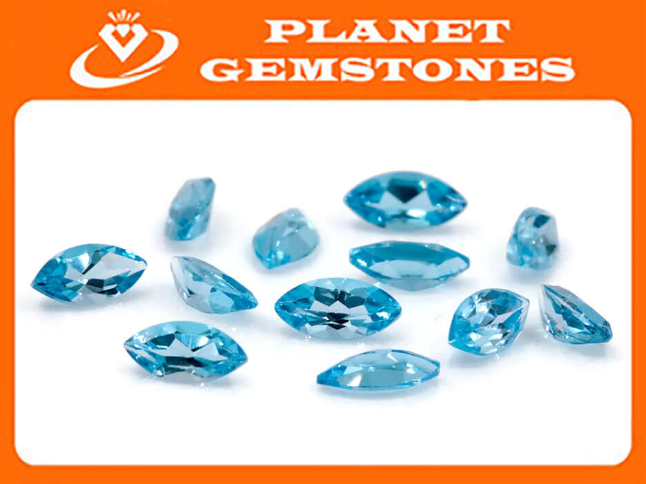Topaz Marquise 8x4mm-Blue Topaz-Planet Gemstones