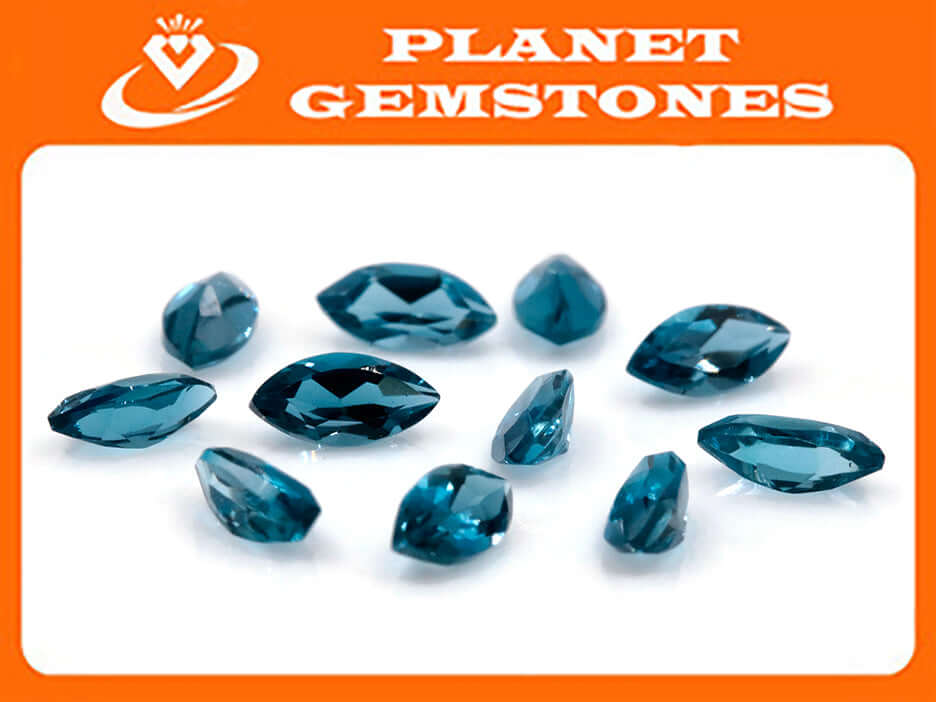 Natural Blue Topaz Gemstone Genuine Blue Topaz Faceted November Birthstone Blue Topaz London Blue Topaz MQ 6x3mm 0.61cts SKU:114515-Blue Topaz-Planet Gemstones